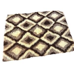 Flokati A. Kokkinos Greek Rug-MidCentury Geometric Diamond-60"x84" VERY RARE!